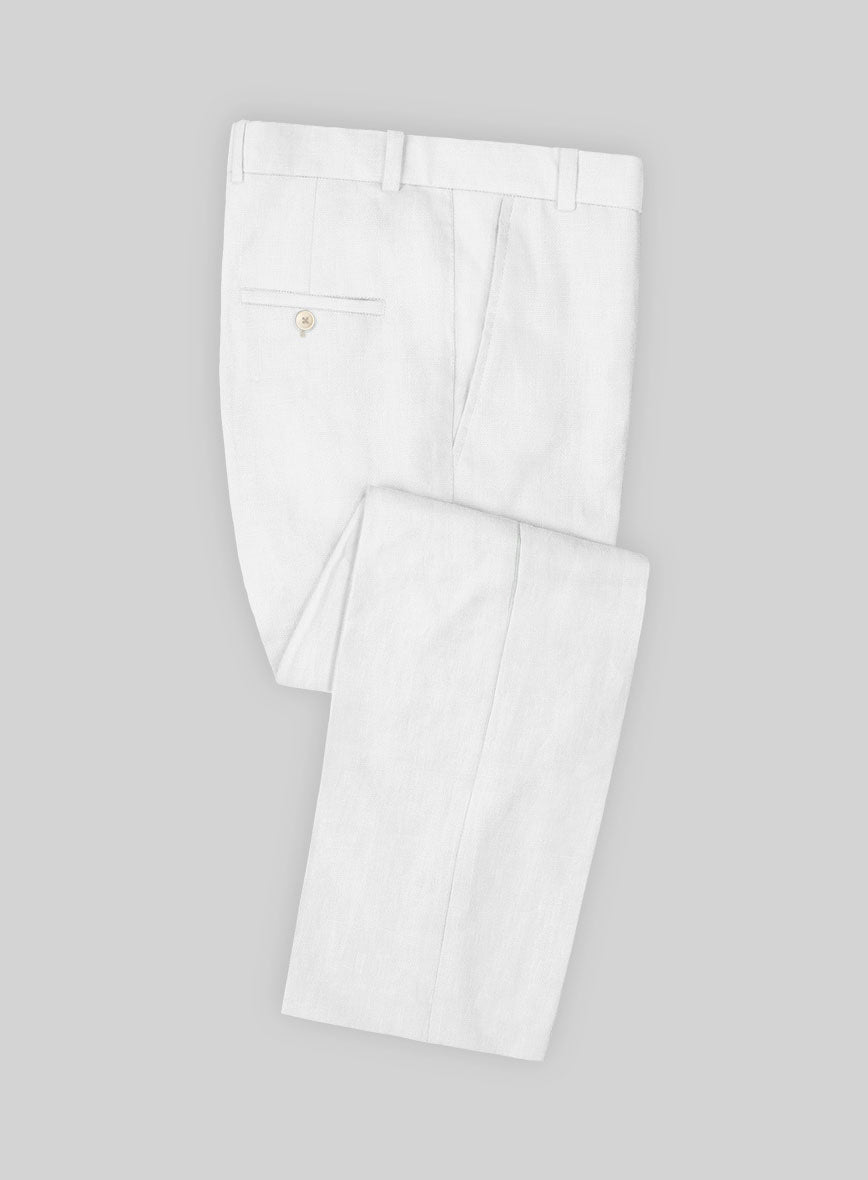 Stylbiella Natural White Linen Pants – StudioSuits