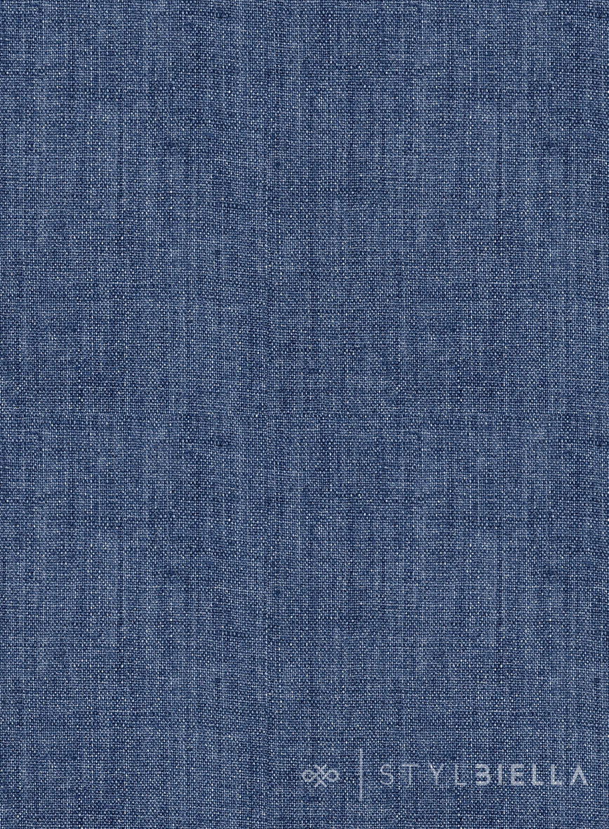 Stylbiella Spring Smoked Blue Linen Jacket - StudioSuits