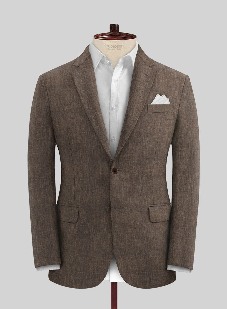 Stylbiella Spring Brown Linen Suit - StudioSuits