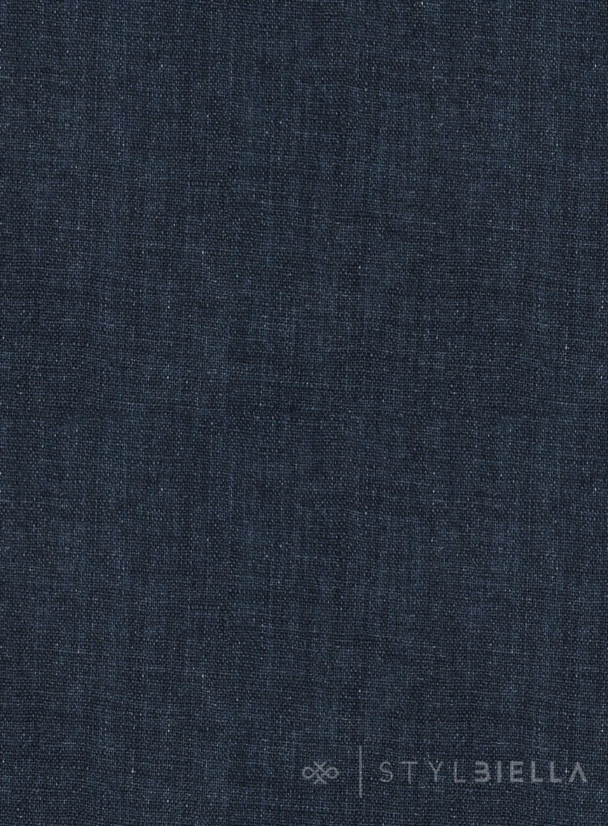 Stylbiella Spring Dark Blue Linen Jacket - StudioSuits