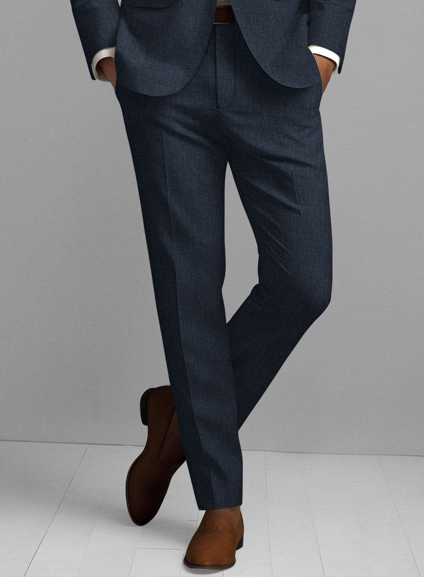 Stylbiella Spring Dark Blue Linen Suit - StudioSuits