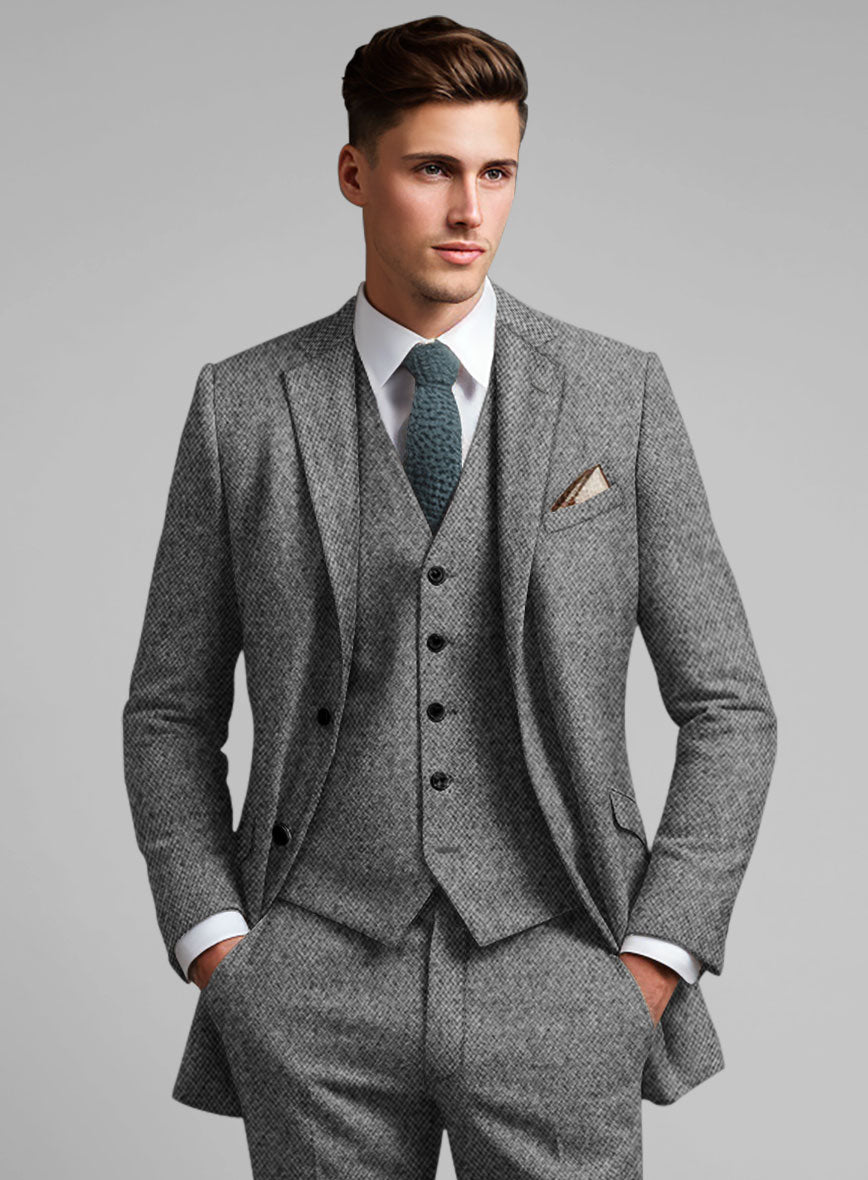 Sussex Weave Gray Tweed Jacket - StudioSuits