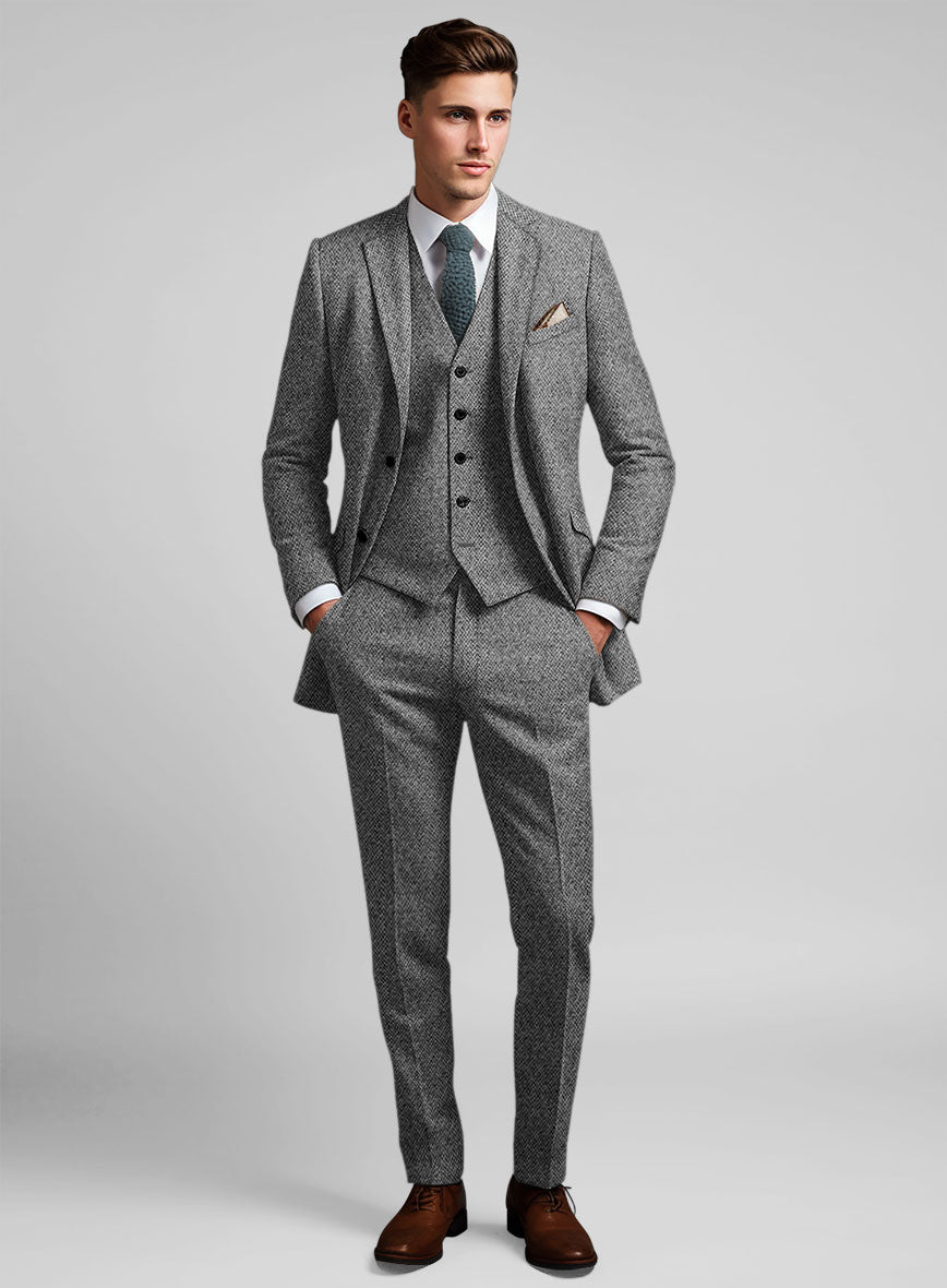 Sussex Weave Gray Tweed Suit - StudioSuits