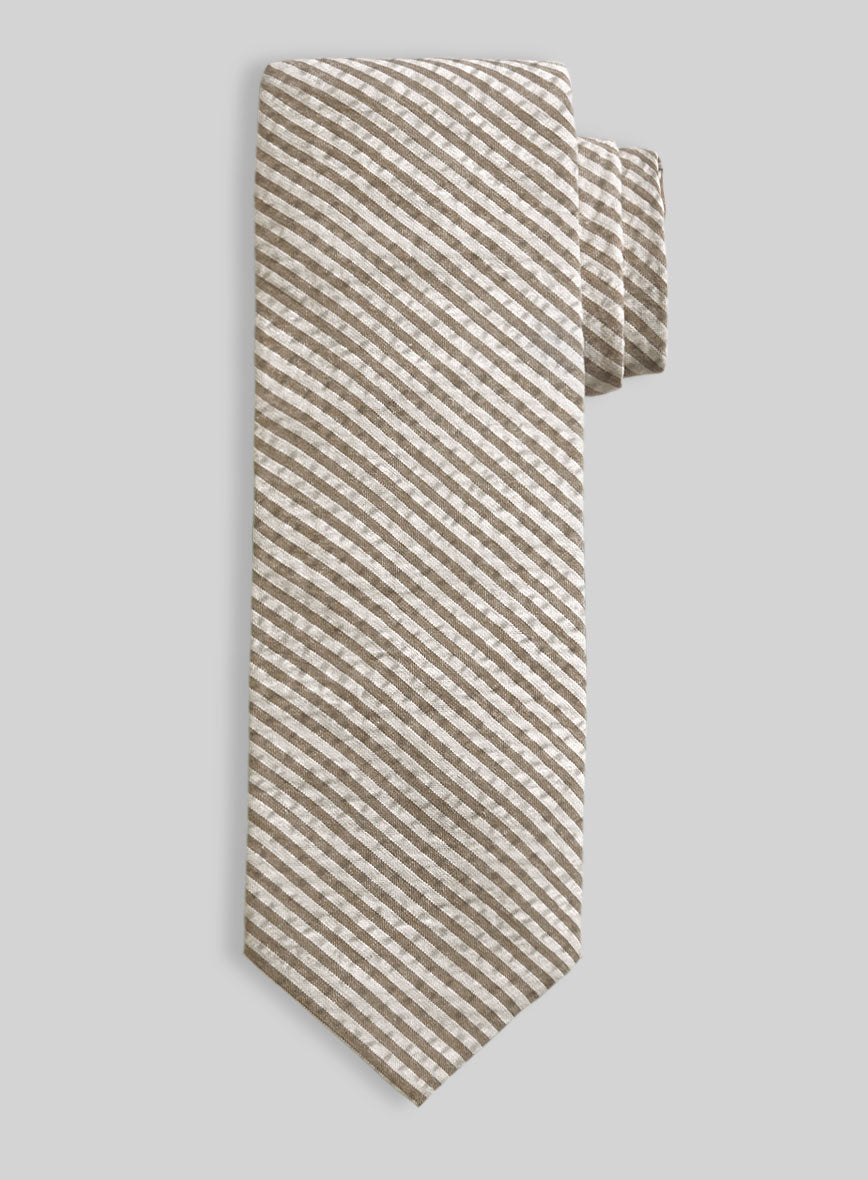 Tan Seersucker Tie - StudioSuits