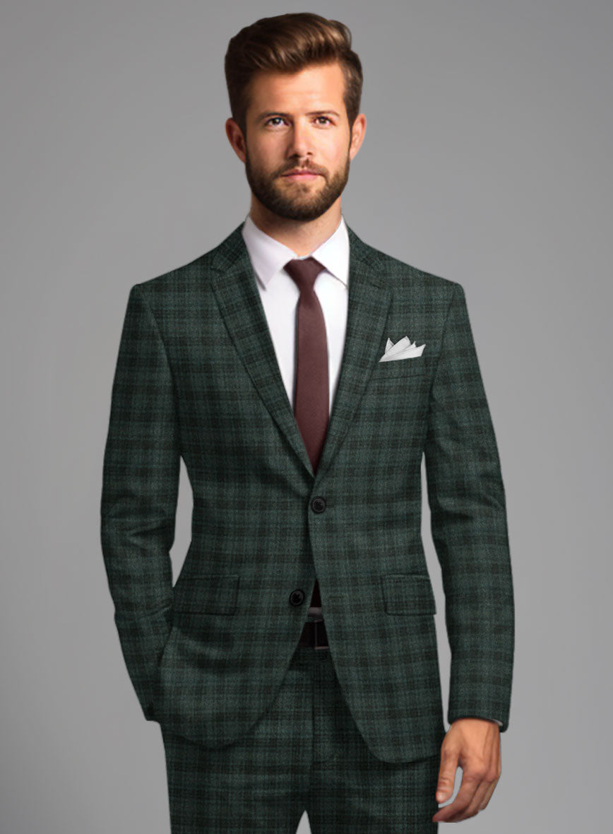 Tartan Green Flannel Suit - StudioSuits