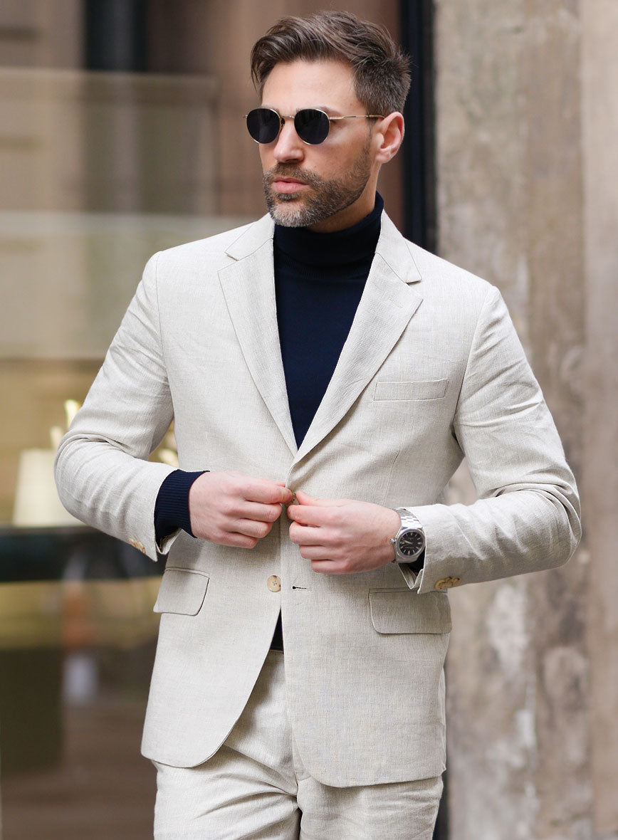 Tropical Beige Linen Jacket