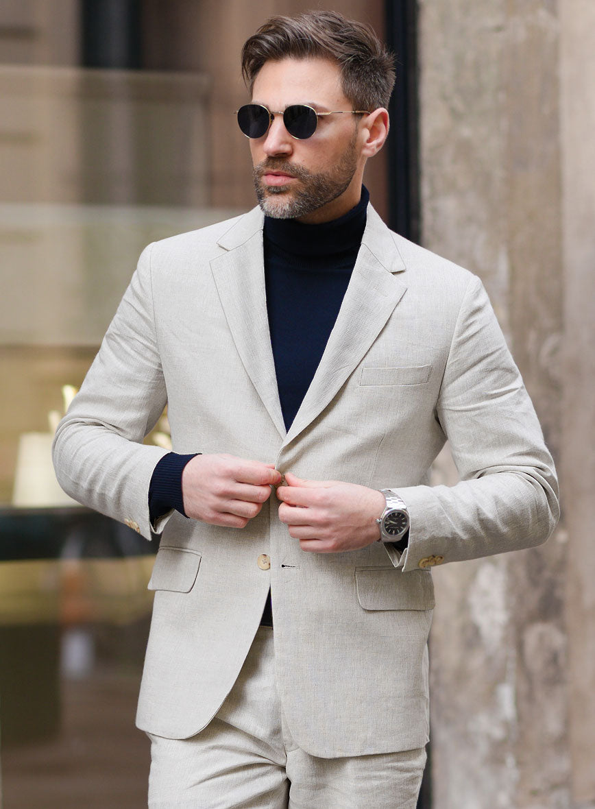 Tropical Beige Linen Suit