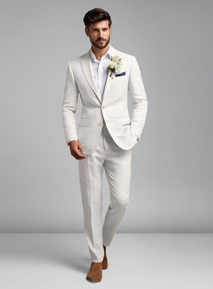 Tropical Beige Linen Suit - StudioSuits