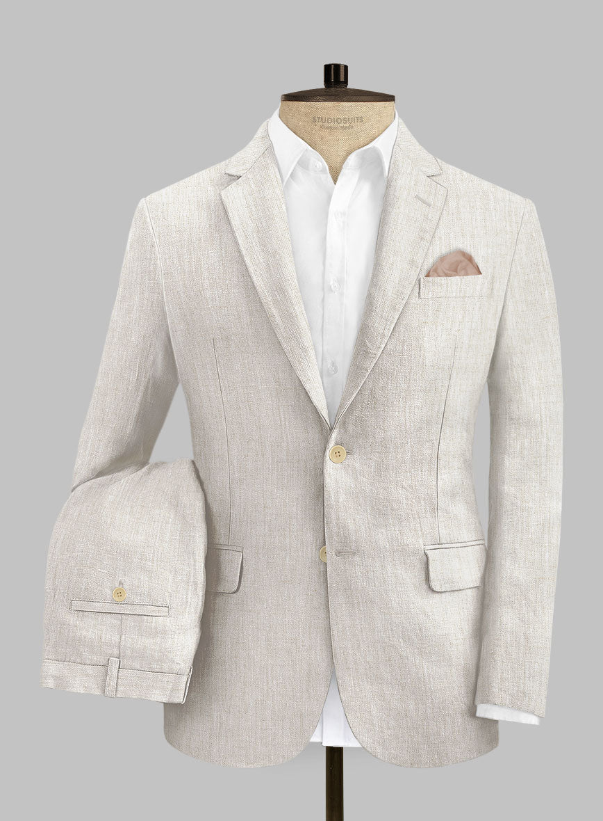 Tropical Beige Pure Linen Suit – StudioSuits