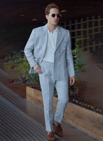 Tropical Blue Pure Linen Suit - StudioSuits