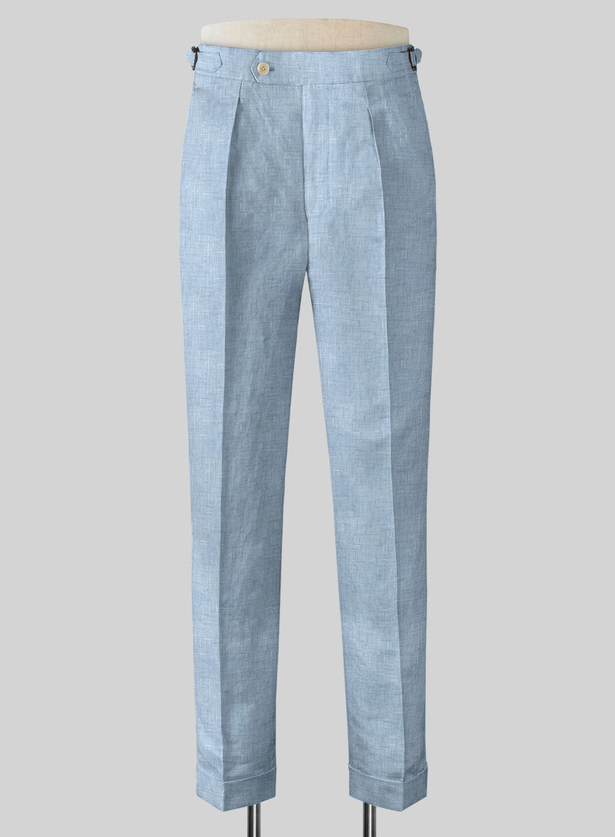 Tropical Blue Pure Linen Suit - StudioSuits