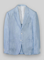 Tropical Blue Pure Linen Jacket - 42 Regular - StudioSuits