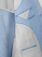 Tropical Blue Pure Linen Jacket - 42 Regular - StudioSuits