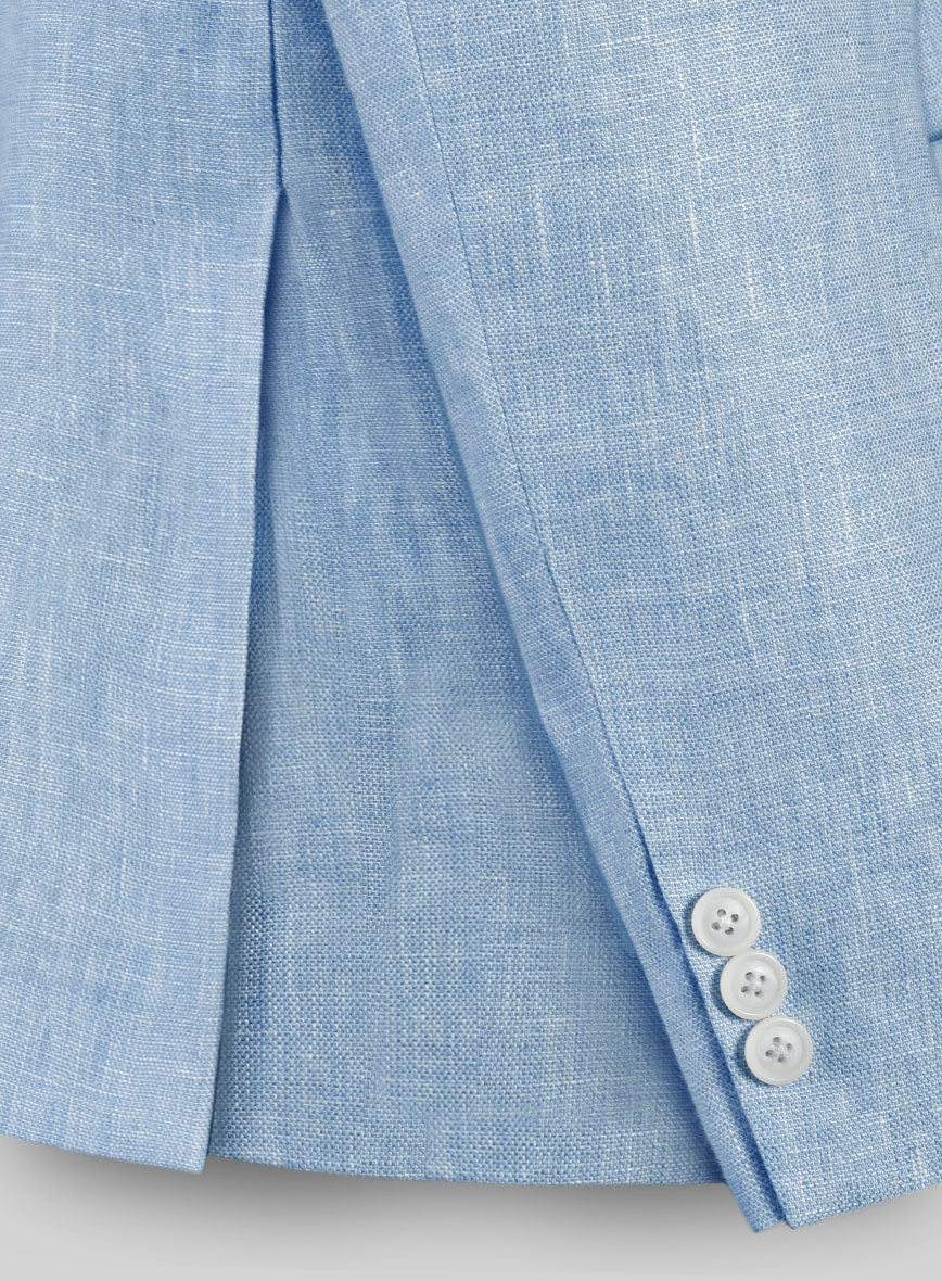 Tropical Blue Pure Linen Jacket - 42 Regular - StudioSuits