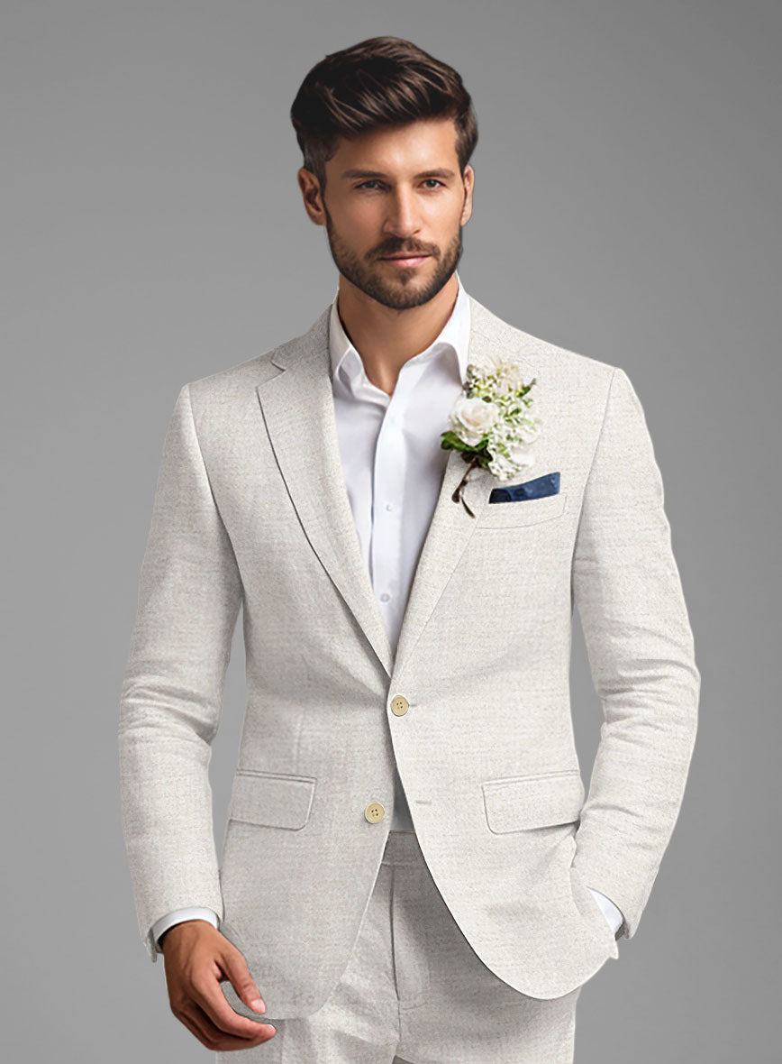 Tropical Beige Pure Linen Suit – StudioSuits