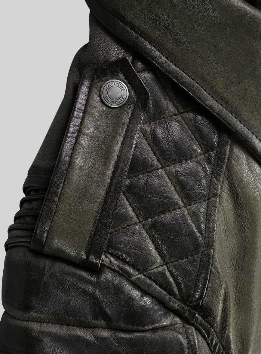 Women's Valencia Burnt Olive Leather Jacket - StudioSuits