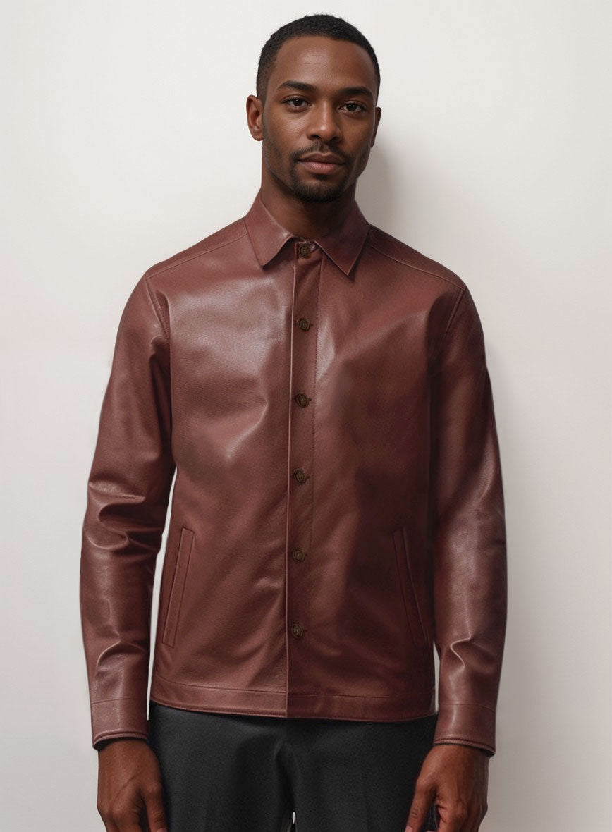 Valor Tan Brown Leather Shirt