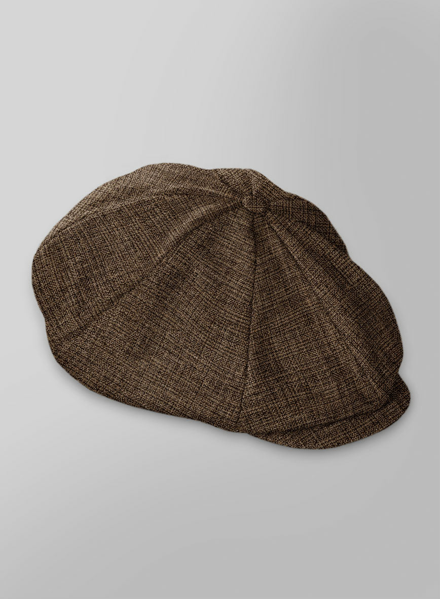 Vintage Glasgow Brown Tweed Newsboy Cap - StudioSuits