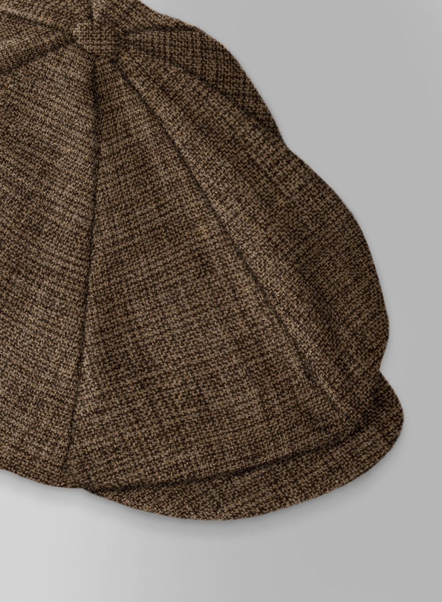 Vintage Glasgow Brown Tweed Newsboy Cap - StudioSuits