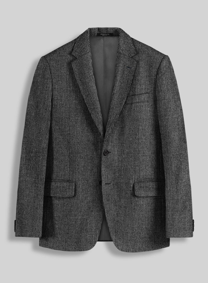 Vintage Gray Macro Weave Tweed Jacket - StudioSuits