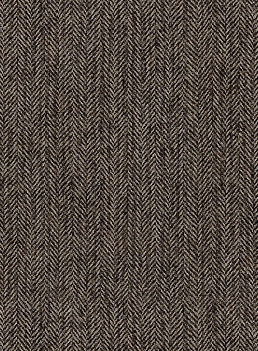 Musto Vintage Dark Brown Herringbone Tweed Overcoat - StudioSuits