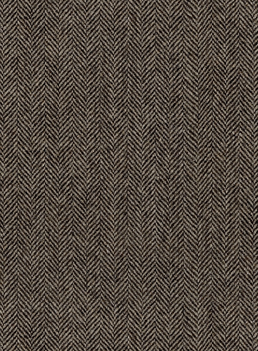 Vintage Dark Brown Herringbone Tweed Jacket - StudioSuits