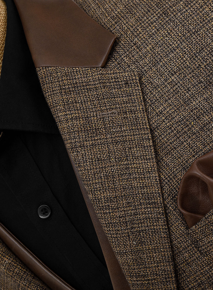 Vintage Glasgow Brown Tweed Suit - Leather Trim - StudioSuits