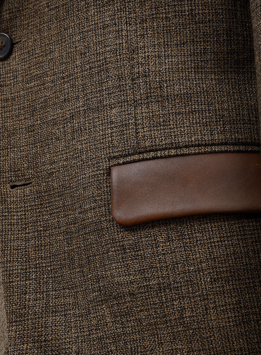 Vintage Glasgow Brown Tweed Suit - Leather Trim - StudioSuits