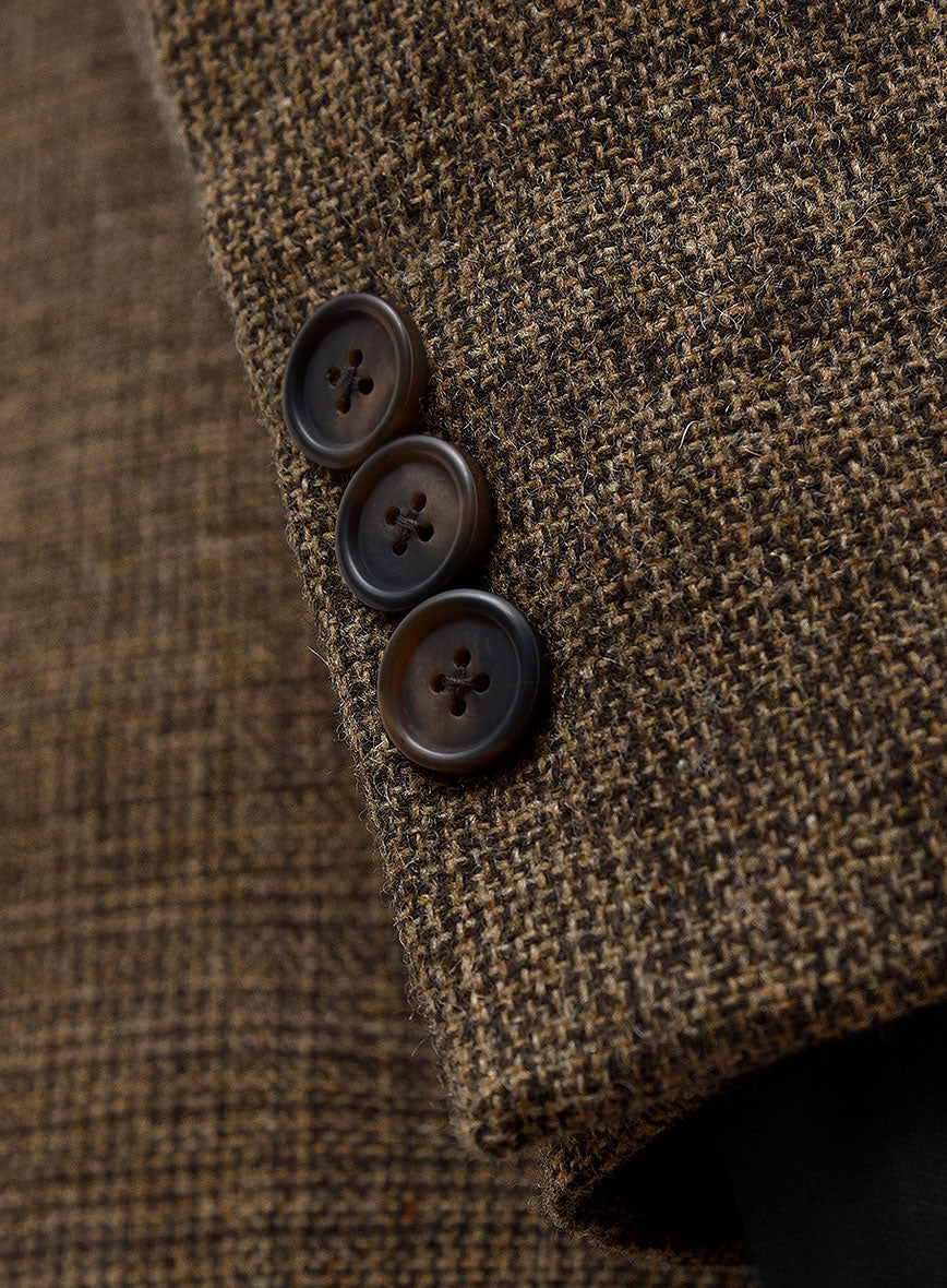 Vintage Glasgow Brown Tweed Suit - Leather Trim - StudioSuits