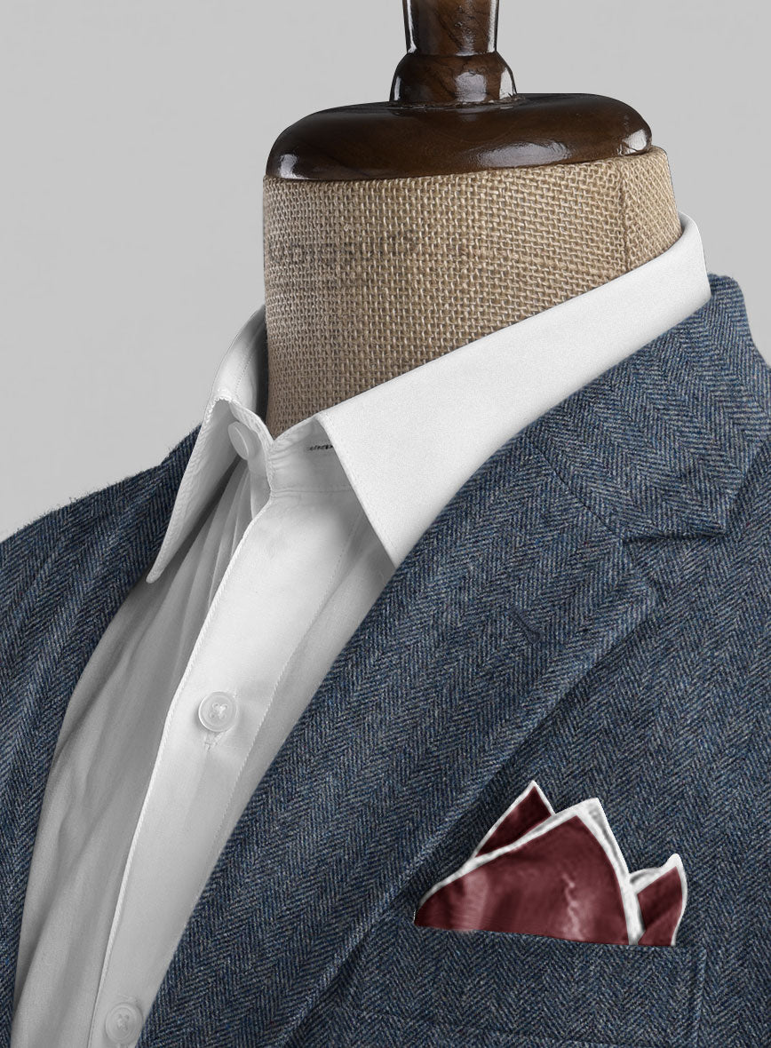 Vintage Herringbone Blue Tweed Jacket - StudioSuits