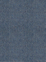 Vintage  Herringbone Blue Tweed Pants - Leather Trims - StudioSuits