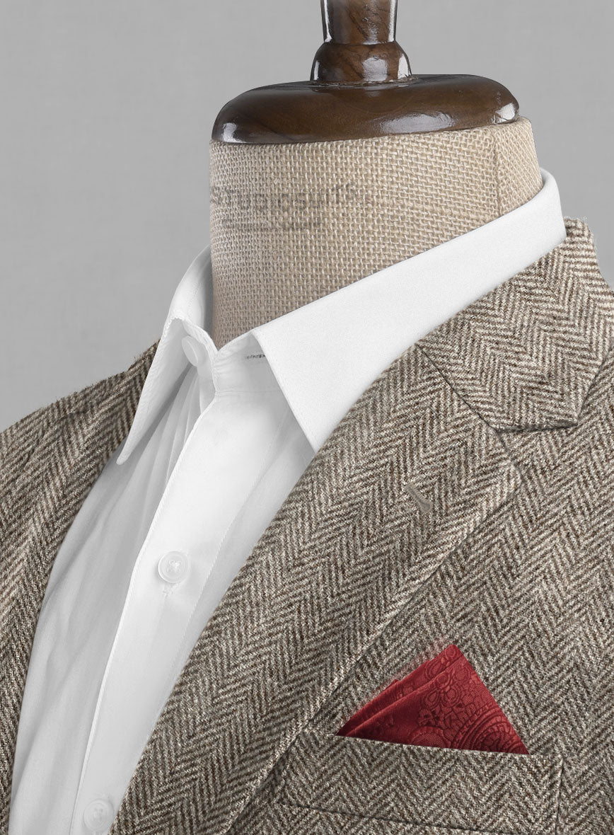 Vintage Herringbone Brown Tweed Jacket - StudioSuits