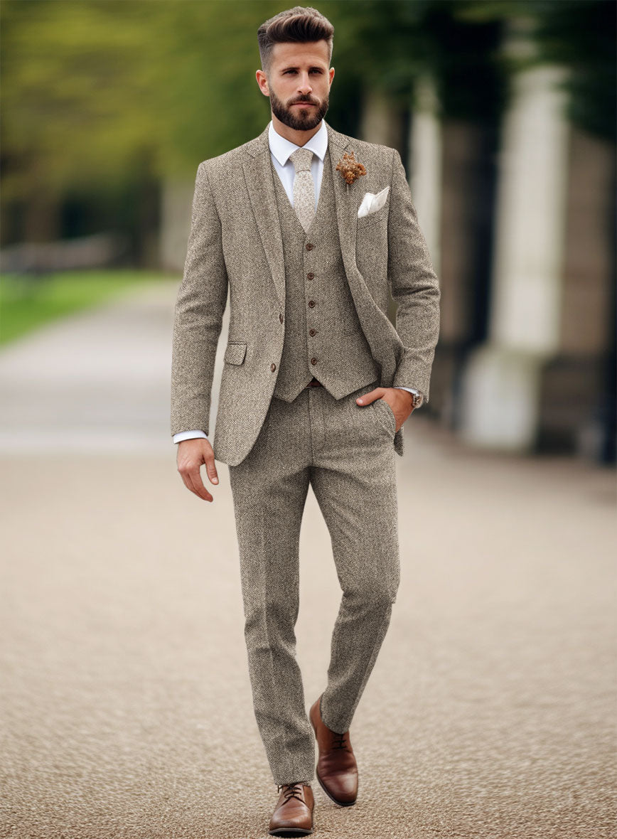 Vintage Herringbone Brown Tweed Suit – StudioSuits