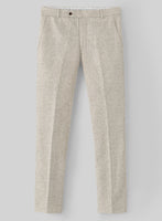 Vintage Herringbone Light Beige Tweed Pants