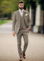 Vintage Herringbone Brown Tweed Suit - StudioSuits