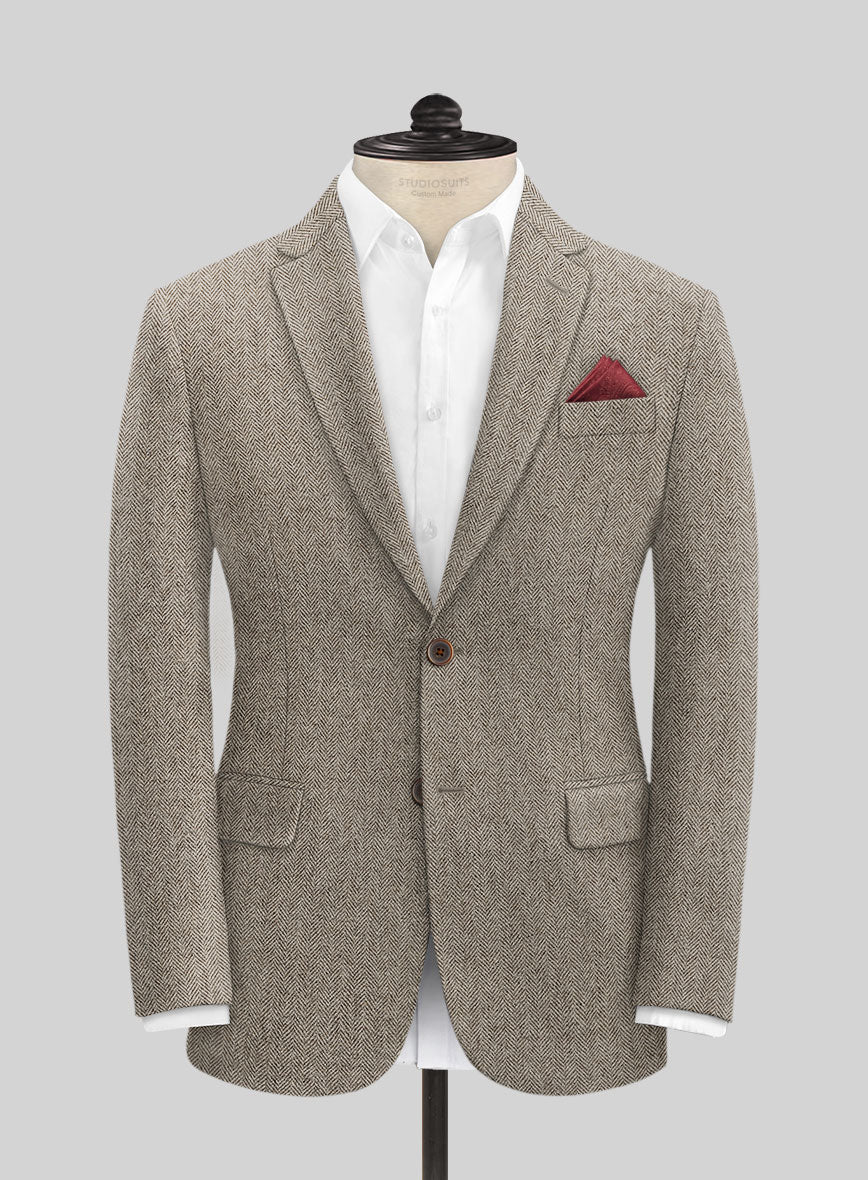 Vintage Herringbone Brown Tweed Suit - StudioSuits