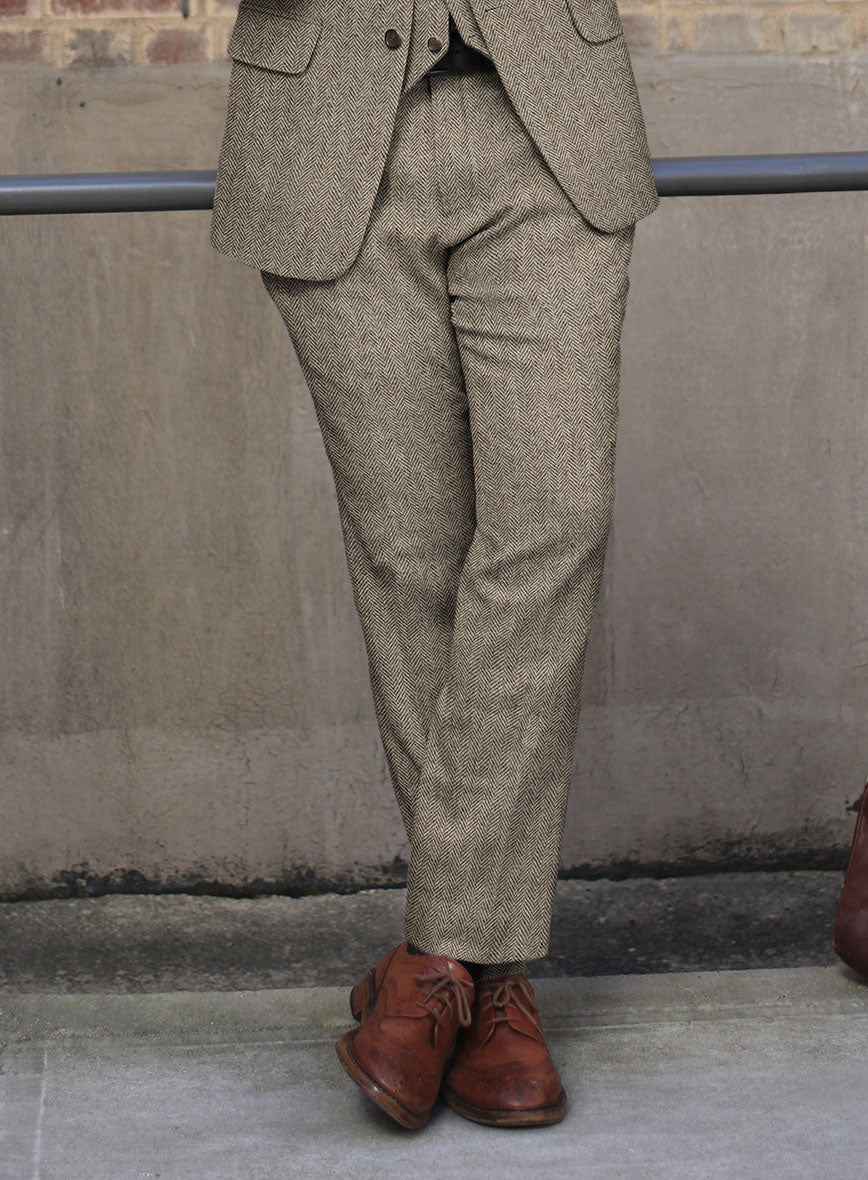 Vintage Herringbone Brown Tweed Suit - StudioSuits