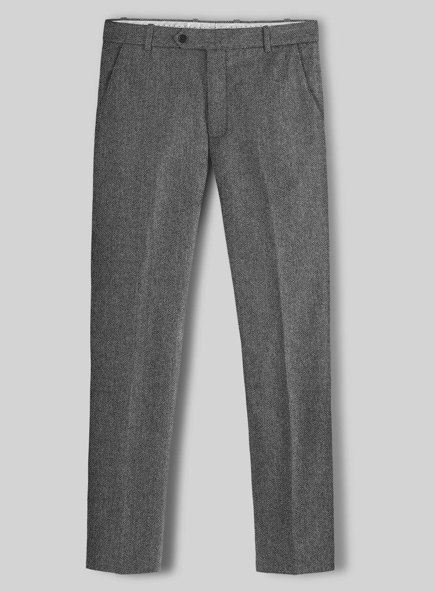 Vintage Herringbone Gray Tweed Suit - StudioSuits