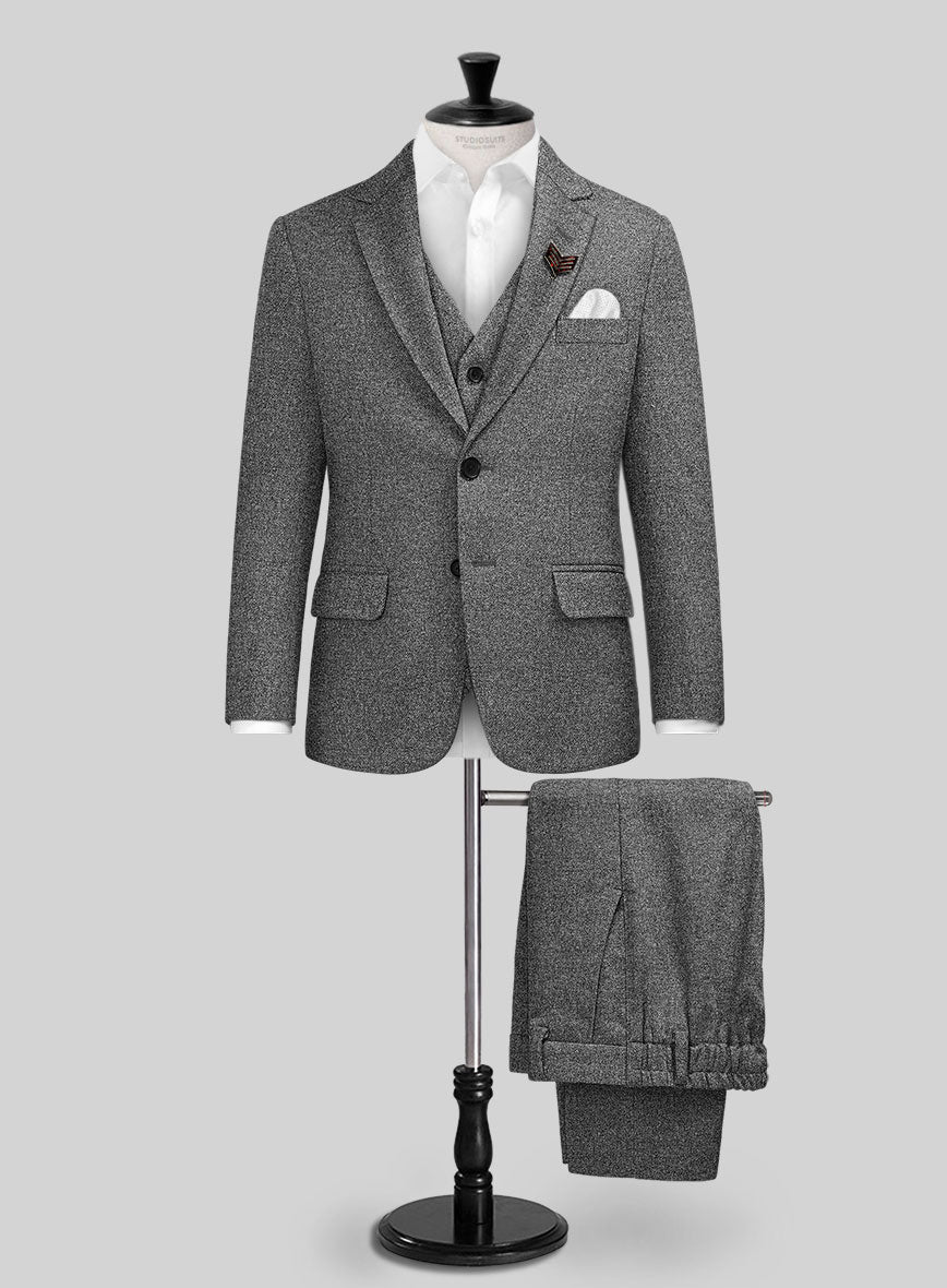 Vintage Plain Dark Gray Tweed Boys Suit – StudioSuits