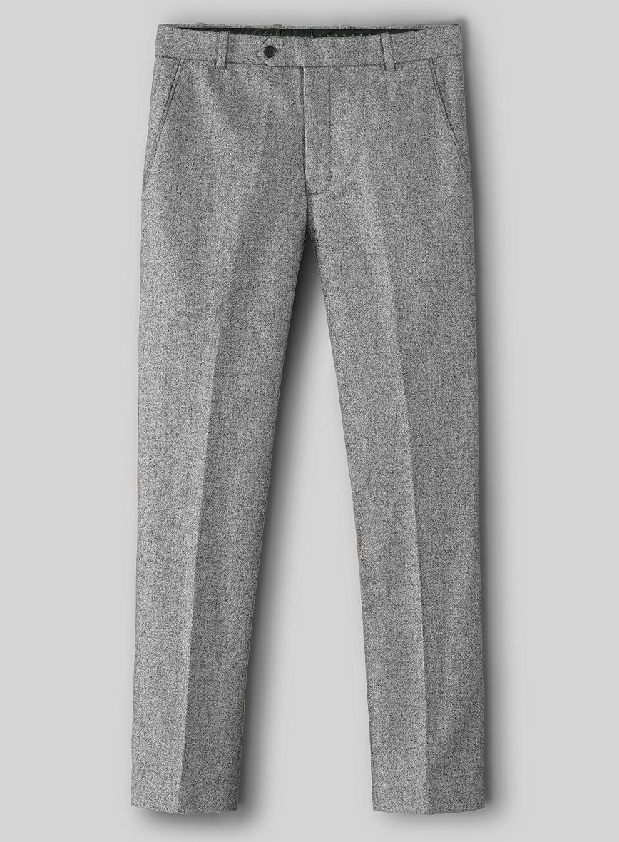 Vintage Plain Gray Tweed Pants - StudioSuits