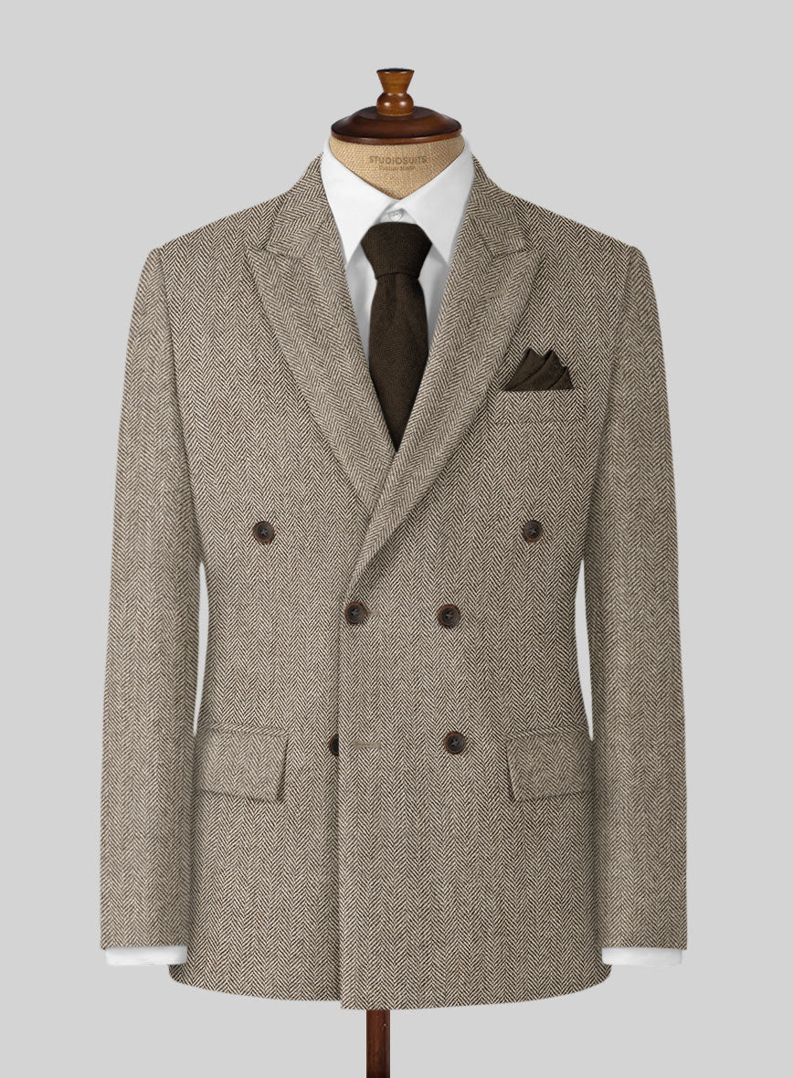 Vintage Herringbone Brown Tweed Suit - StudioSuits