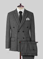 Vintage Gray Macro Weave Tweed Suit - StudioSuits