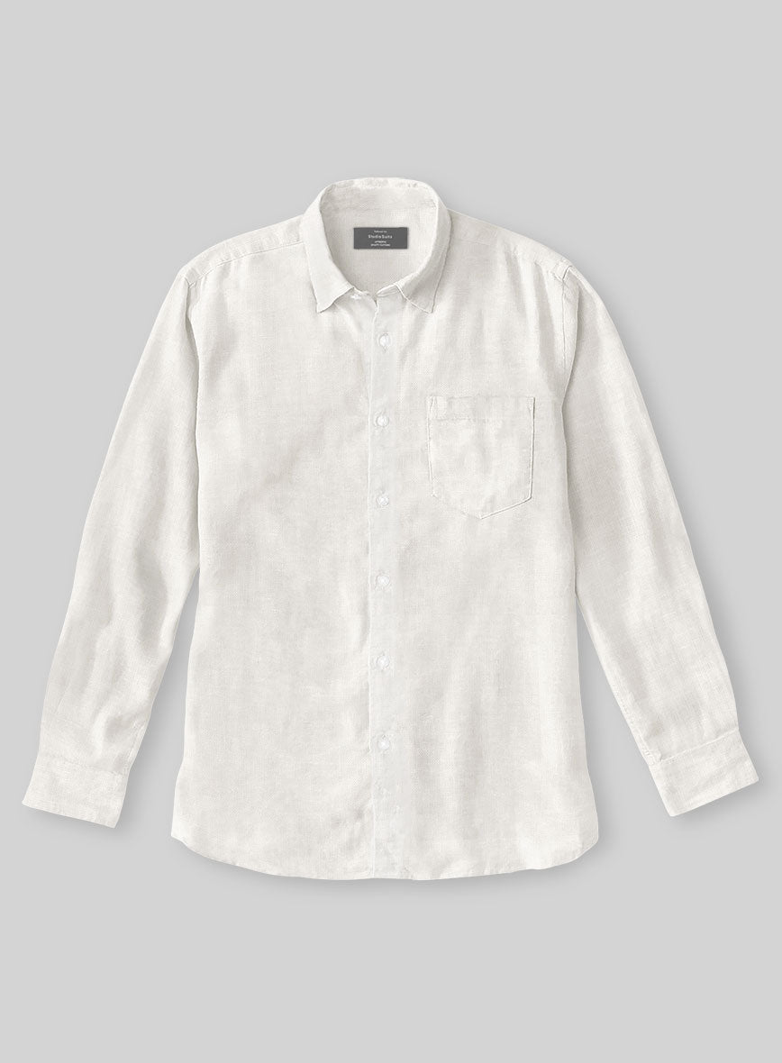 Washed Cream Linen Shirt - StudioSuits