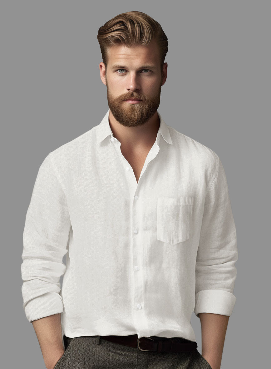 Washed Cream Linen Shirt - StudioSuits