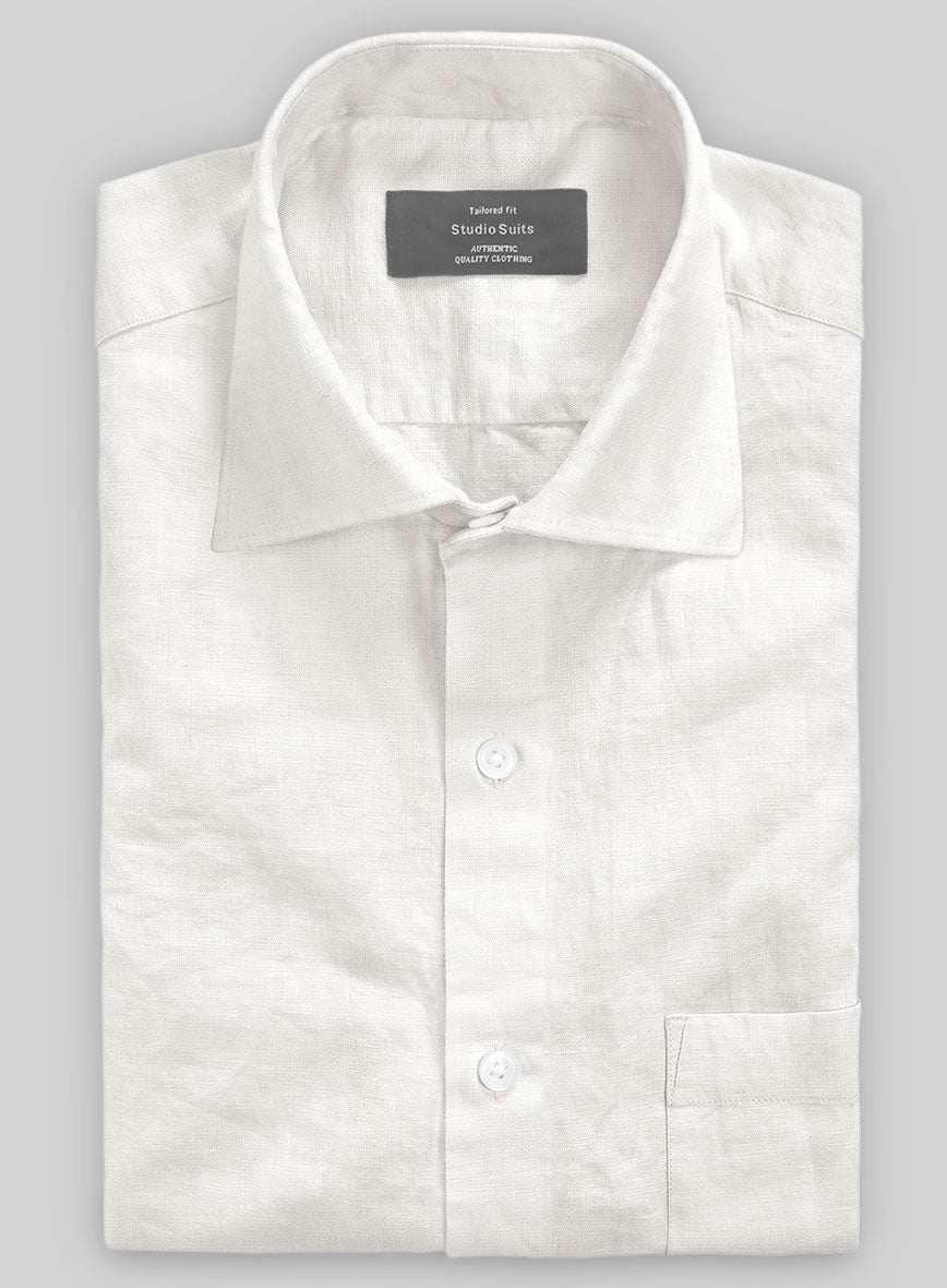 Washed Cream Linen Shirt - StudioSuits