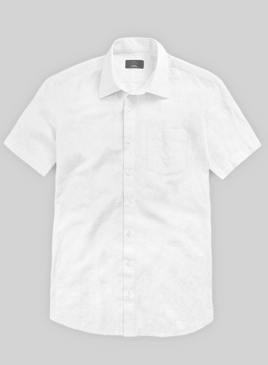 Washed White Linen Shirt - StudioSuits