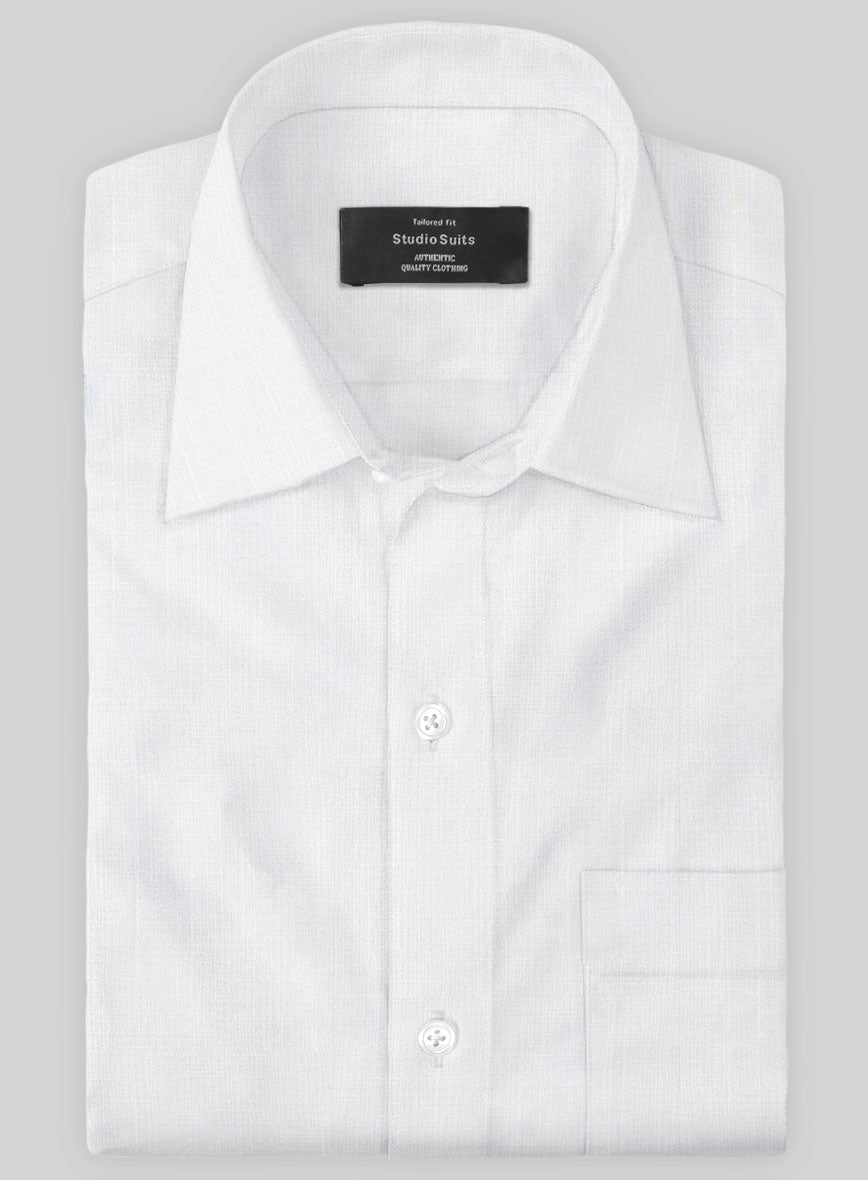 White And Black Bar Linen Shirt - StudioSuits