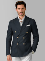 White Blue Cotton Suit - StudioSuits