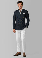 White Blue Cotton Suit - StudioSuits