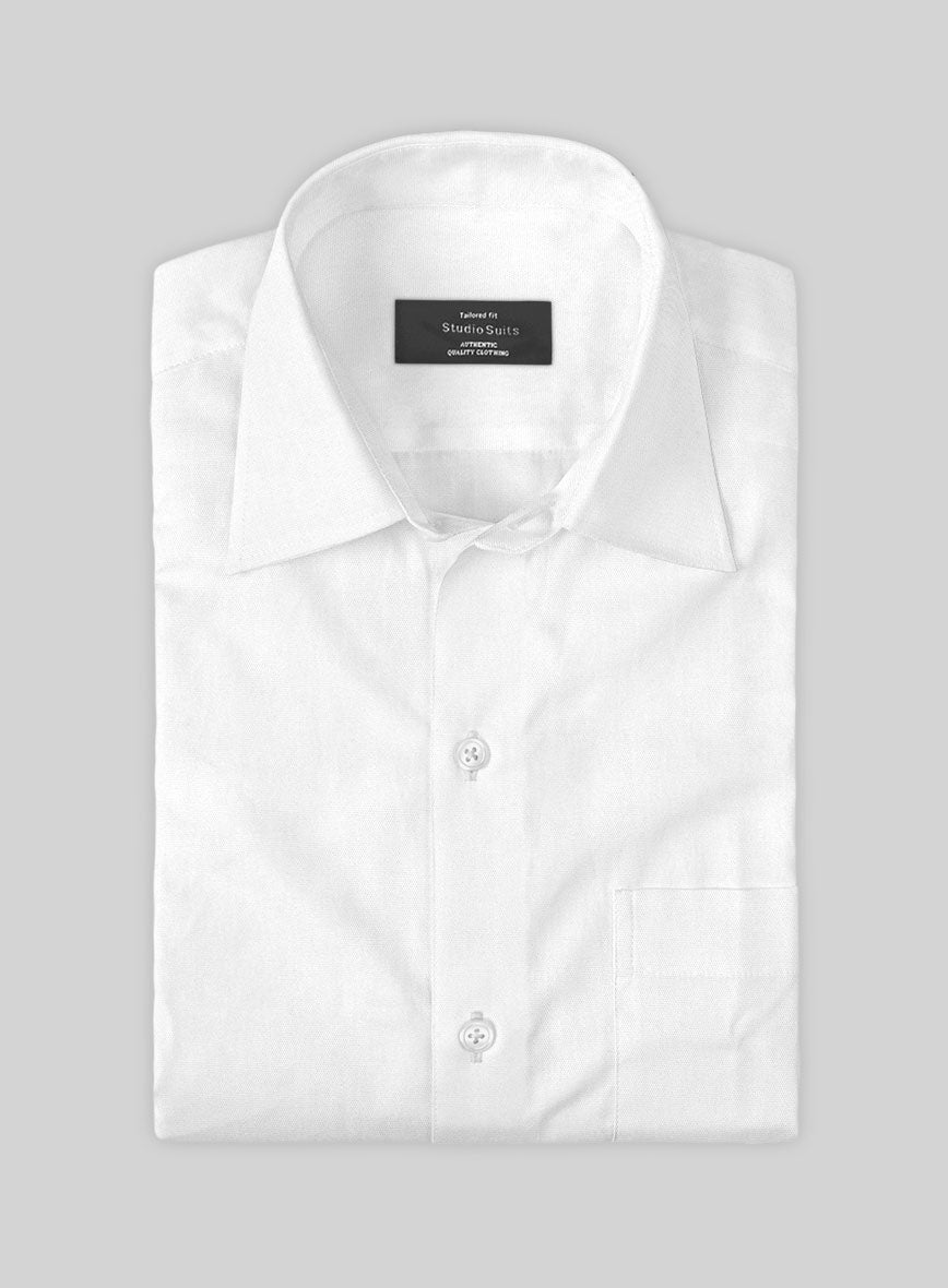 White Cotton Shirt - StudioSuits